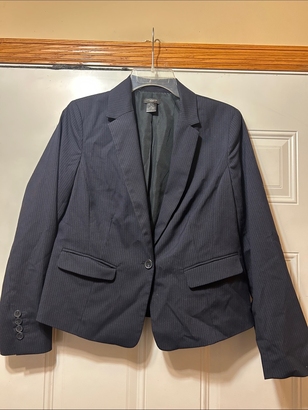 Ann Taylor Navy Blue Pinstripe Blazer 8P